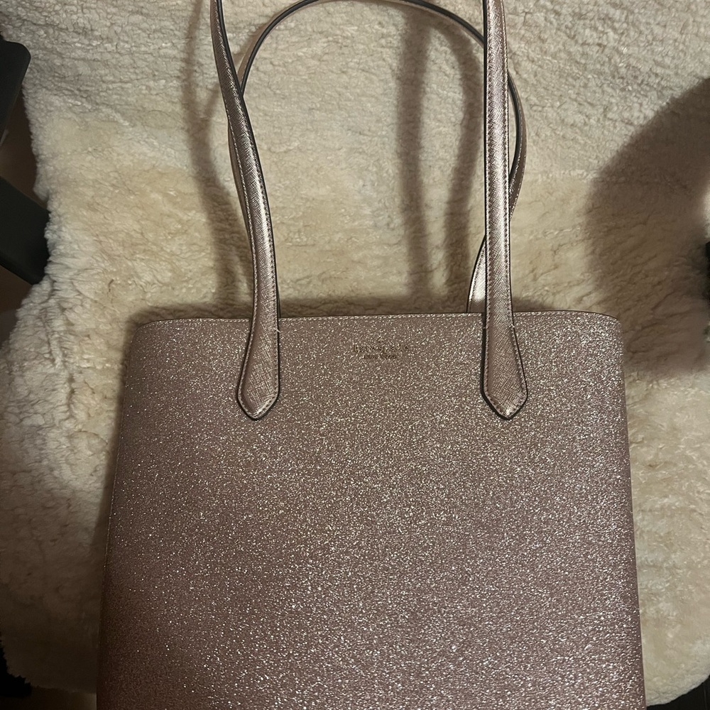 Rose Gold Kate Spade glitter tote